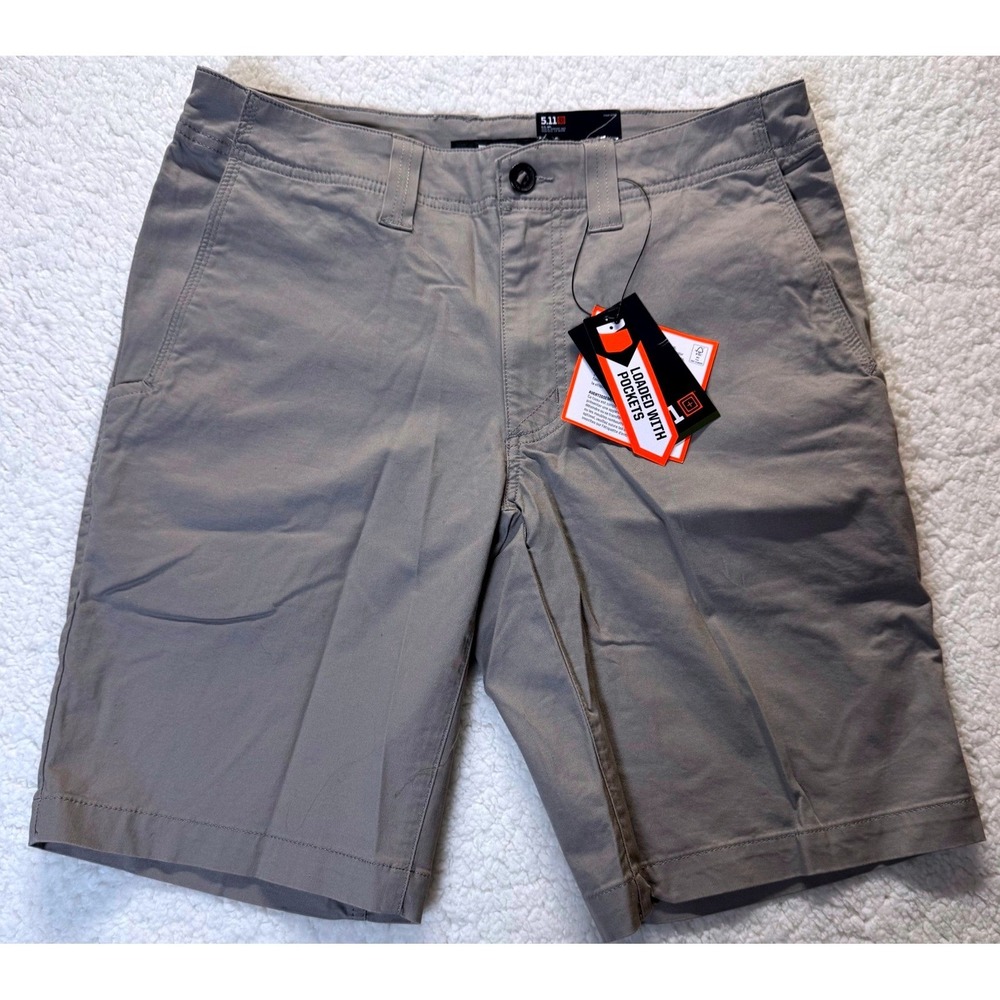 5.11 Tactical Mens Aramis Short 30 Grey Stretch Cotton Utility Pockets, NWT
